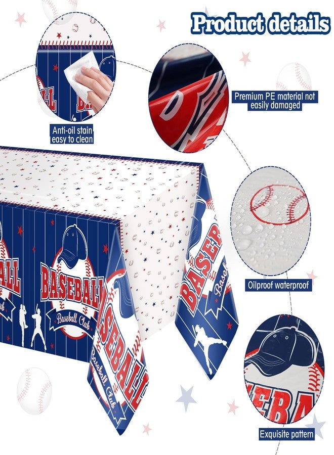 YUNVI 4 Pcs Baseball Party Decorations Kit with 3pcs Baseball Theme Tablecloth and 1pcs Baseball Banner, Baseball Party Supplies for Kid and Baseball Fans Sports Theme, Birthday Decor - Image 4